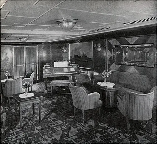 Tourist Class Lounge on the SS New York.