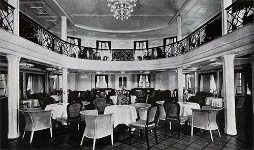 Elegant Tourist Class Social Hall on the SS New York.