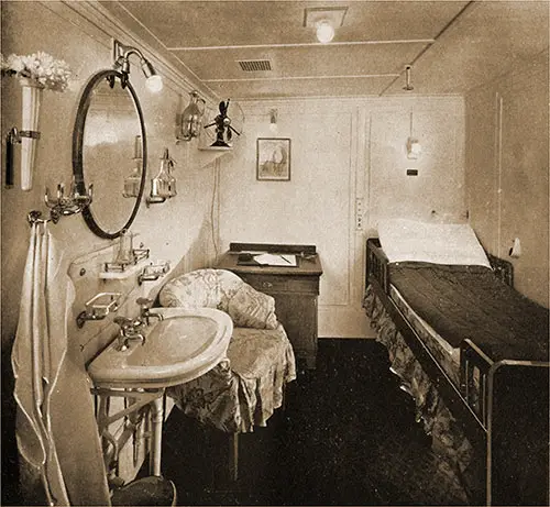 Tourist Class Single Bed Stateroom on the SS Hamburg.