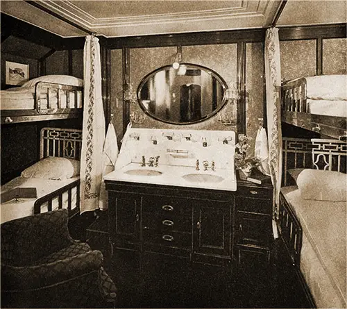 Tourist Class Four-Berth Stateroom on the SS Hamburg.