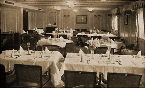 Tourist Class Dining Room on the SS Berlin.