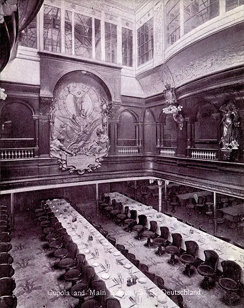 Cupola and Main Saloon of the SS Deutschland.