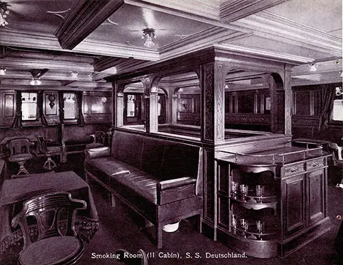 Smoking Room, Second Cabin - SS Deutschland