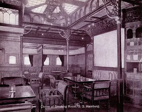 Corner of Smoking Room - SS Hamburg.