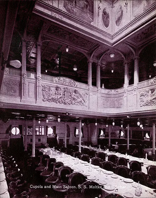 Cupola and Main Saloon - SS Moltke and SS Blücher (Bluecher).