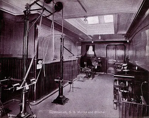 Gymnasium on the SS Molke and SS Blücher (Bluecher).