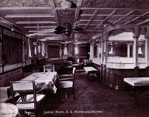 Ladies' Room - SS Moltke and SS Blücher (Bluecher).