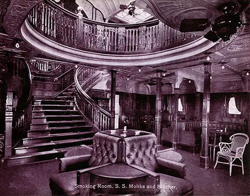 Smoking Room - SS Moltke and SS Blücher (Bluecher).