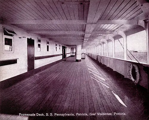 Promenade Deck - SS Pennsylvania, Patricia, Graf Waldersee and Pretoria 