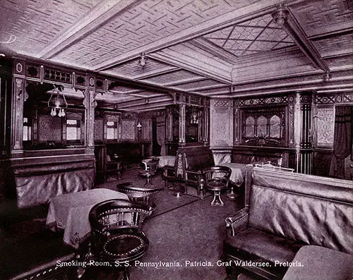 Smoking Room - SS Pennsylvania, Patricia, Graf Waldersee and Pretoria