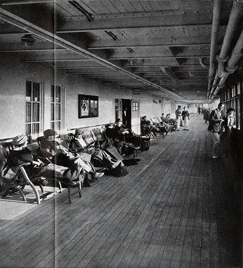 Passenger Relaxing on the Promenade Deck - Resolute and Reliance.