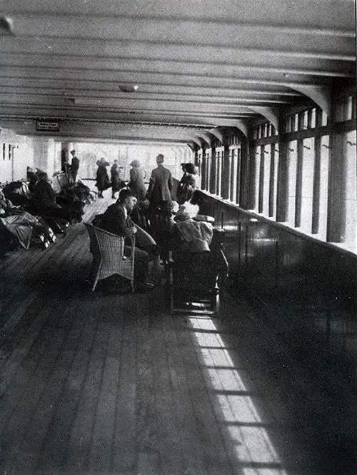 Passengers Relax on the Promenade Deck.