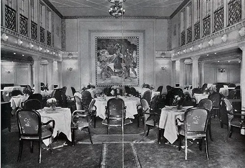 First Class Dining Room on the SS Deutschland.