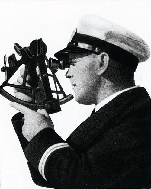 Navigtion Officer Checks the Current Position of the Ship.