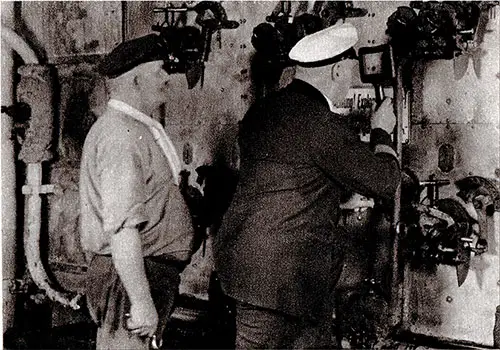 The Chief Engineer Inspects the Boilers.