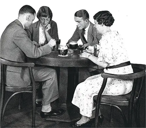 Relaxing in the Third Class Smoking Room. Here the Passenger Is as Comfortably Installed as on Land.