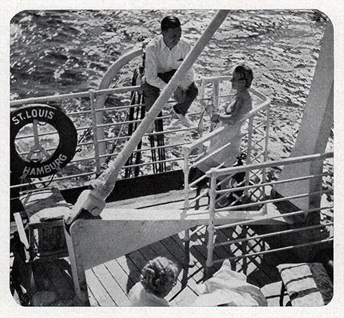 Passengers on the Deck of the St. Louis Enjoy a Leisurely Afternoon.