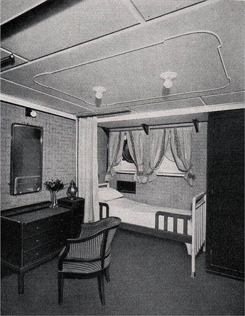 A Cabin Class Upper Deck Stateroom on the St. Louis.