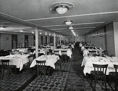 Third Class Dining Room on the St. Louis.