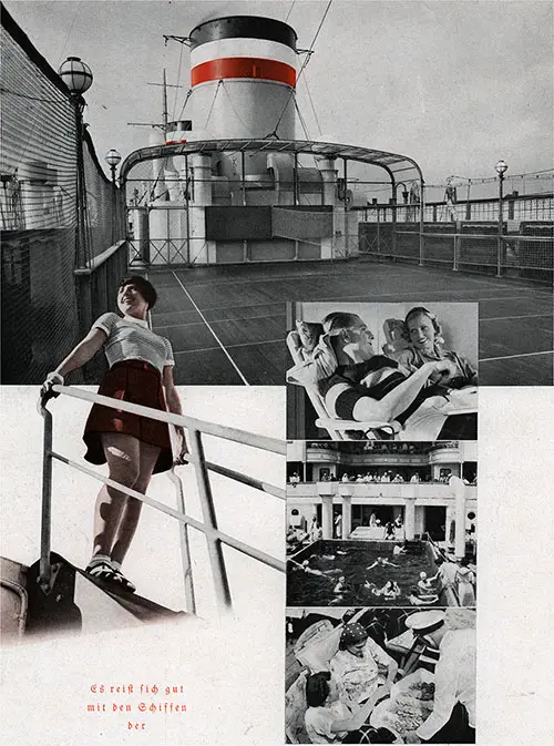 Collage of Life on Deck on the St. Louis.