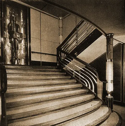 SS Bremen First Class Staircase.