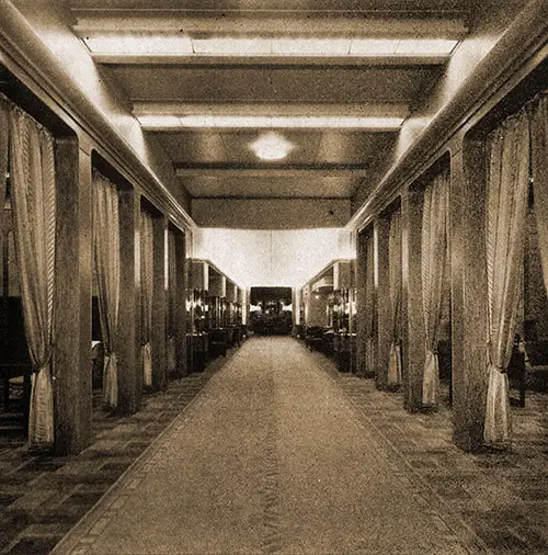 The Shopping Promenade on the SS Bremen.