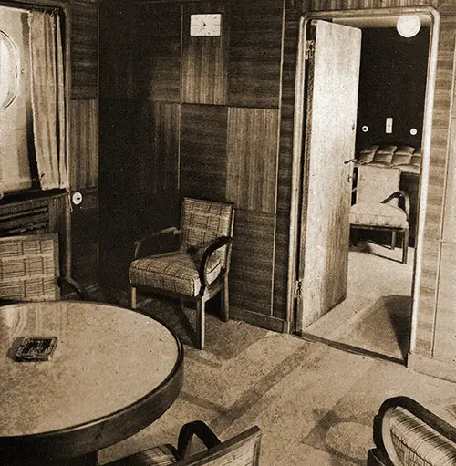 Typical Sitting Room of a First Class Stateroom on the SS Bremen.