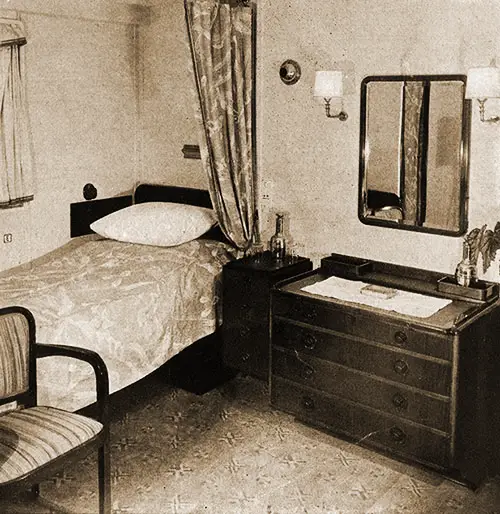 Typical First Class Stateroom on the SS Bremen.