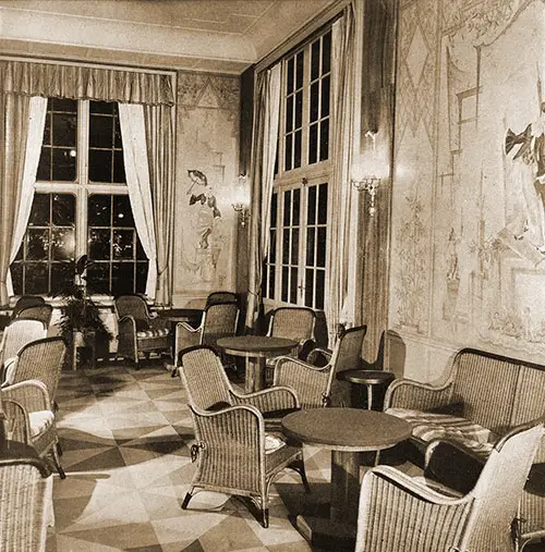 View of the Second Class Verandah on the SS Bremen.