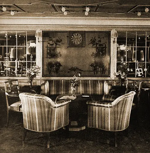 A Corner of the Second Class Ladies' Lounge on the SS Bremen.