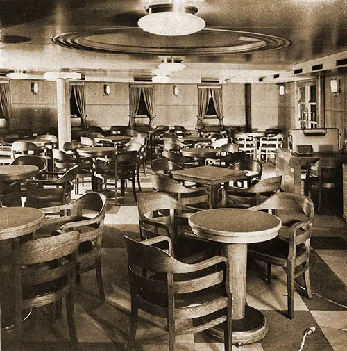 Third Class Smoking Room on the SS Bremen.