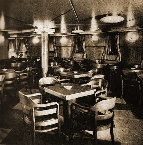 Third Class Smoking Room on the SS Bremen.