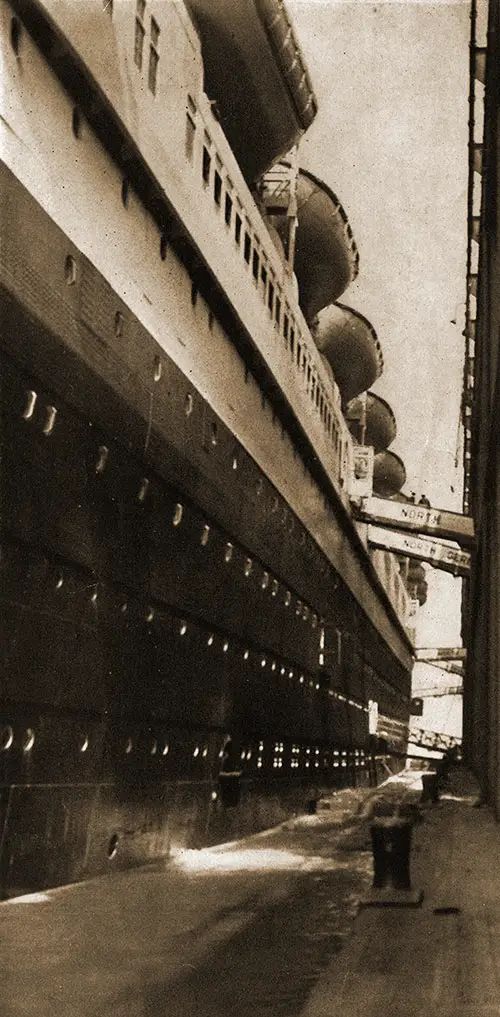 The SS Bremen Docked at Bremerhaven circa 1929.