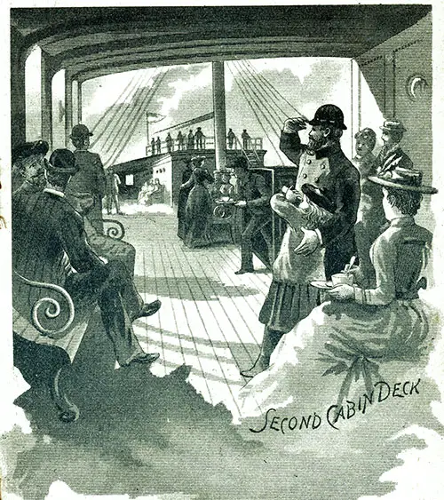 The Second Cabin Deck on Norddeutscher Lloyd.