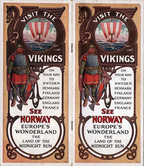 Front Cover, 1920s Brochure from the Norwegian America Line "Visit the Vikings" 