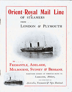 Front Cover, Brochure from the Orient-Royal Mail Line of Steamers