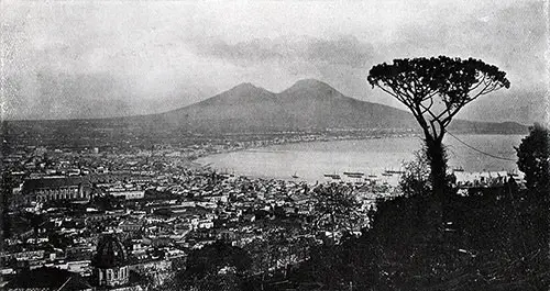 View of the Harbor of Naples, Italy.