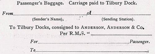 Passenger's Baggage Labeling Example.