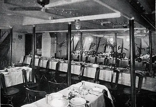 Third Class Dining Room on the RMS Orontes.