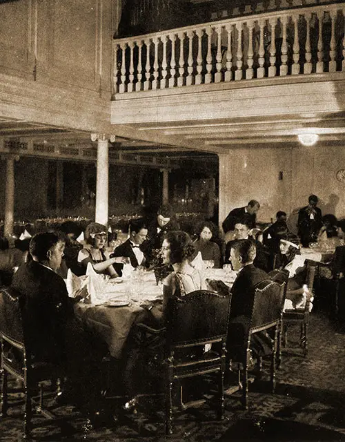 Passenger Enjoy Fine Dining in the Main Dining Room of the Belgenland.