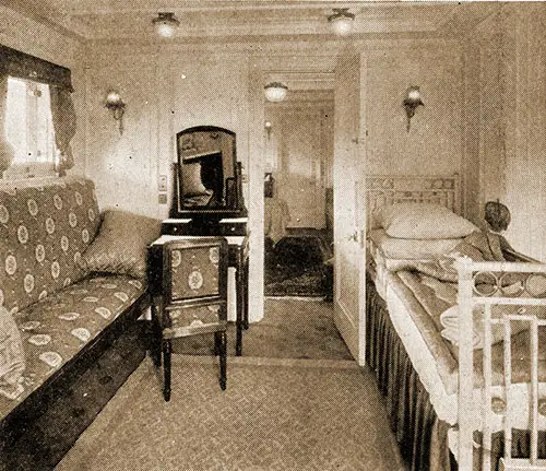 "B" Deck Suite Bedroom on the Belgenland.