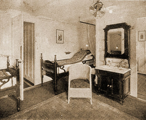 Stateroom with Two Beds on "C" and "D" Decks on the Belgenland.