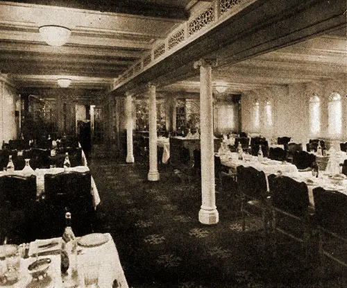 Partial View of First Class Dining Room on the Belgenland.
