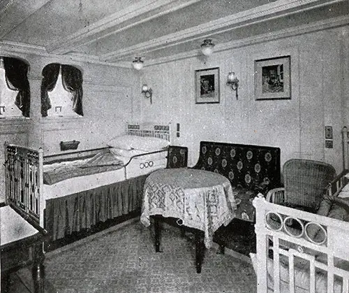 Bedroom in a Suite on C Deck.