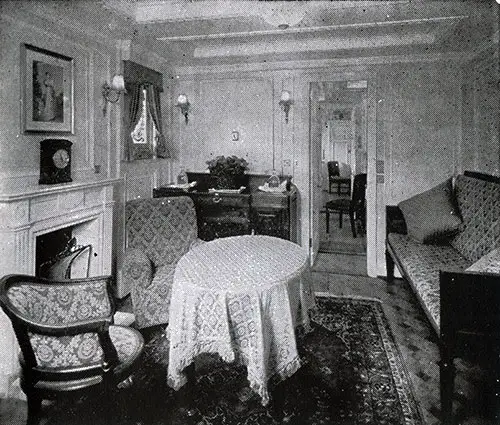 The Drawing Room in a Suite on B Deck.