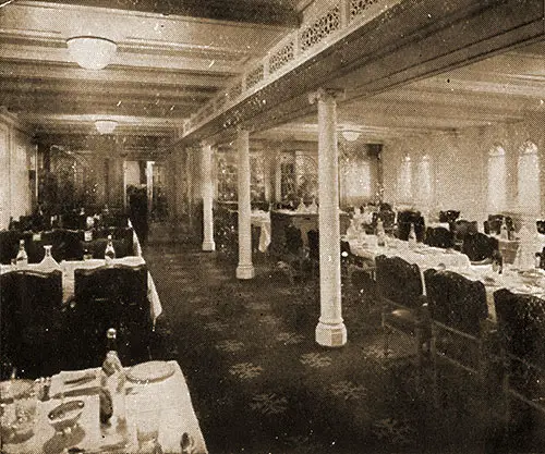 Partial View of the First Class Dining Room.