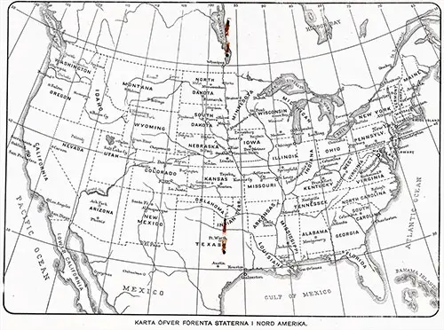 Karta över förenta Staterna i Nordamerika (1912).