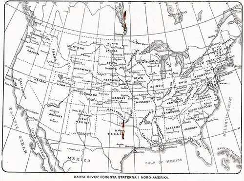 Map of United States of America (1912).