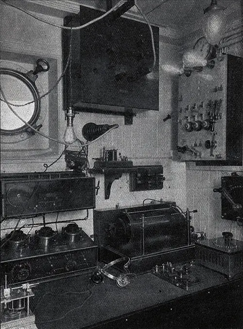 Wireless Station on Board a Steamer for Wireless Telegraphing.