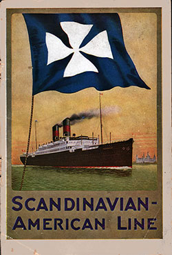 Front Cover 1917 Brochure, Scandinavian-American Line Regular Direct Communication Between New York and Scandinavia.